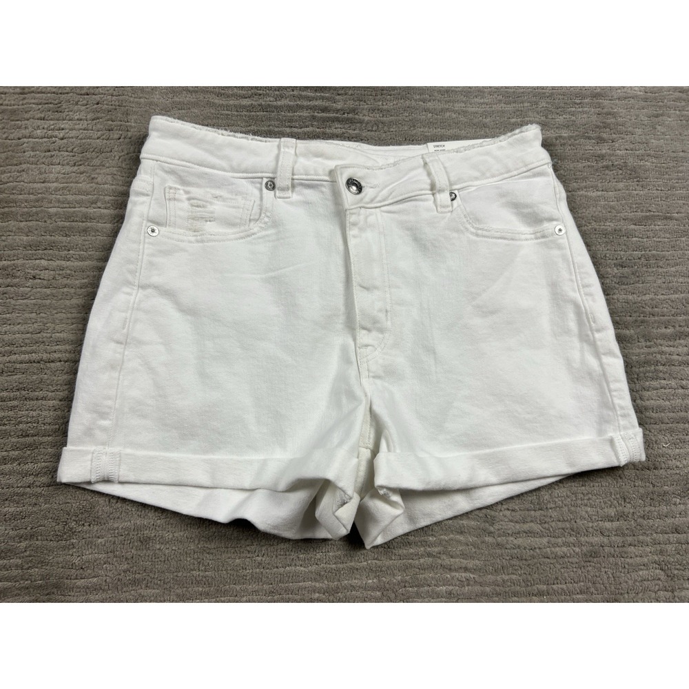 American Eagle Jean Shorts Womens 8 Mom Short Stretch Cuffed Pockets NWT